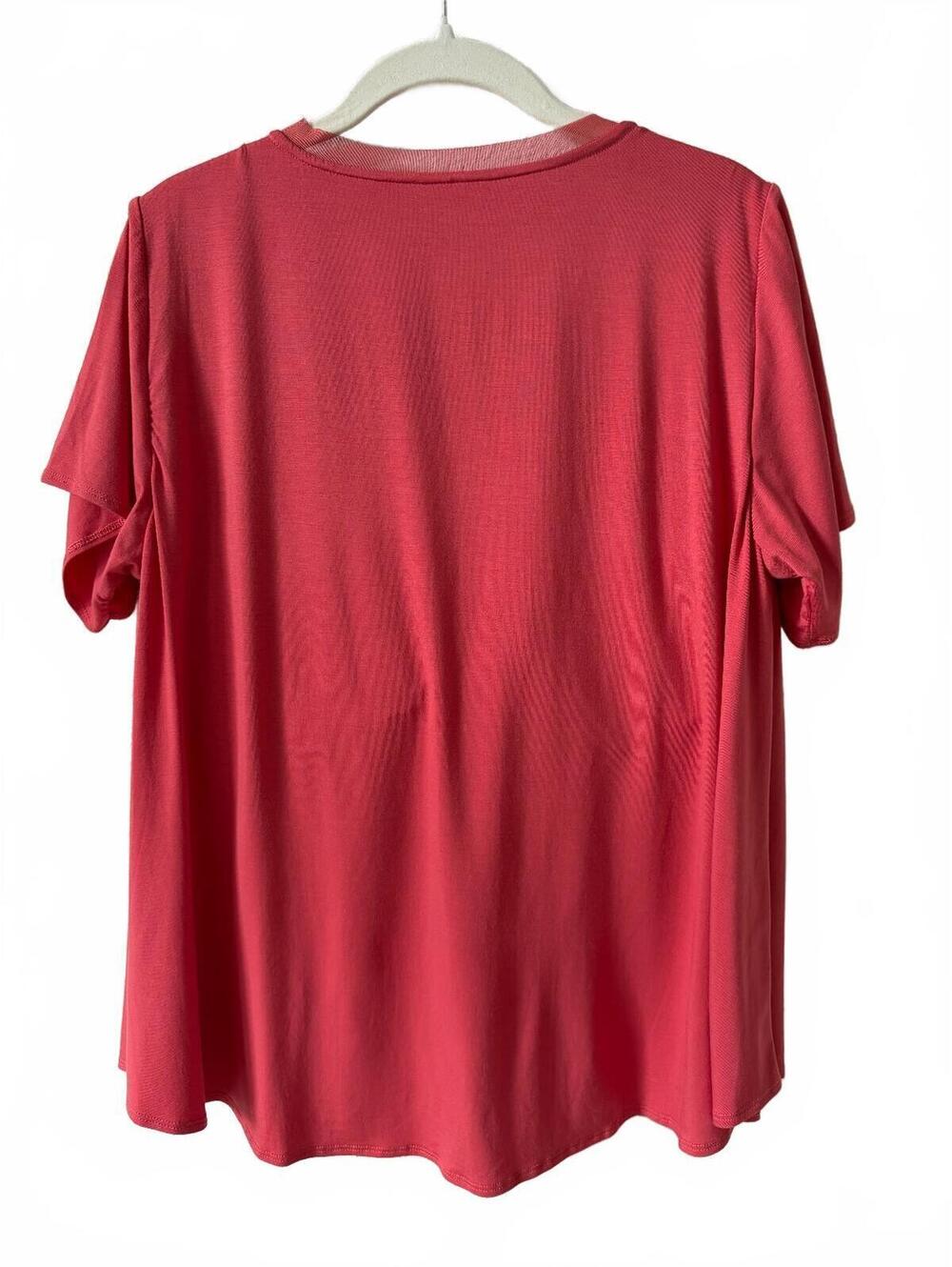 Shebird Flawless Scoop Neck Short Sleeve Tee Red Orange Size 7 / XL Comfy Casual - Picture 2 of 3
